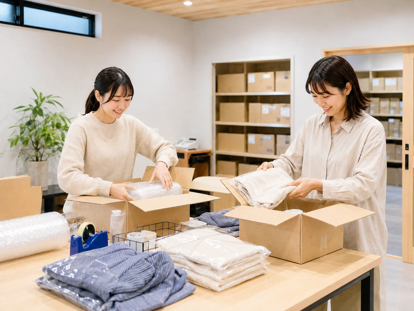 商品の梱包作業イメージ